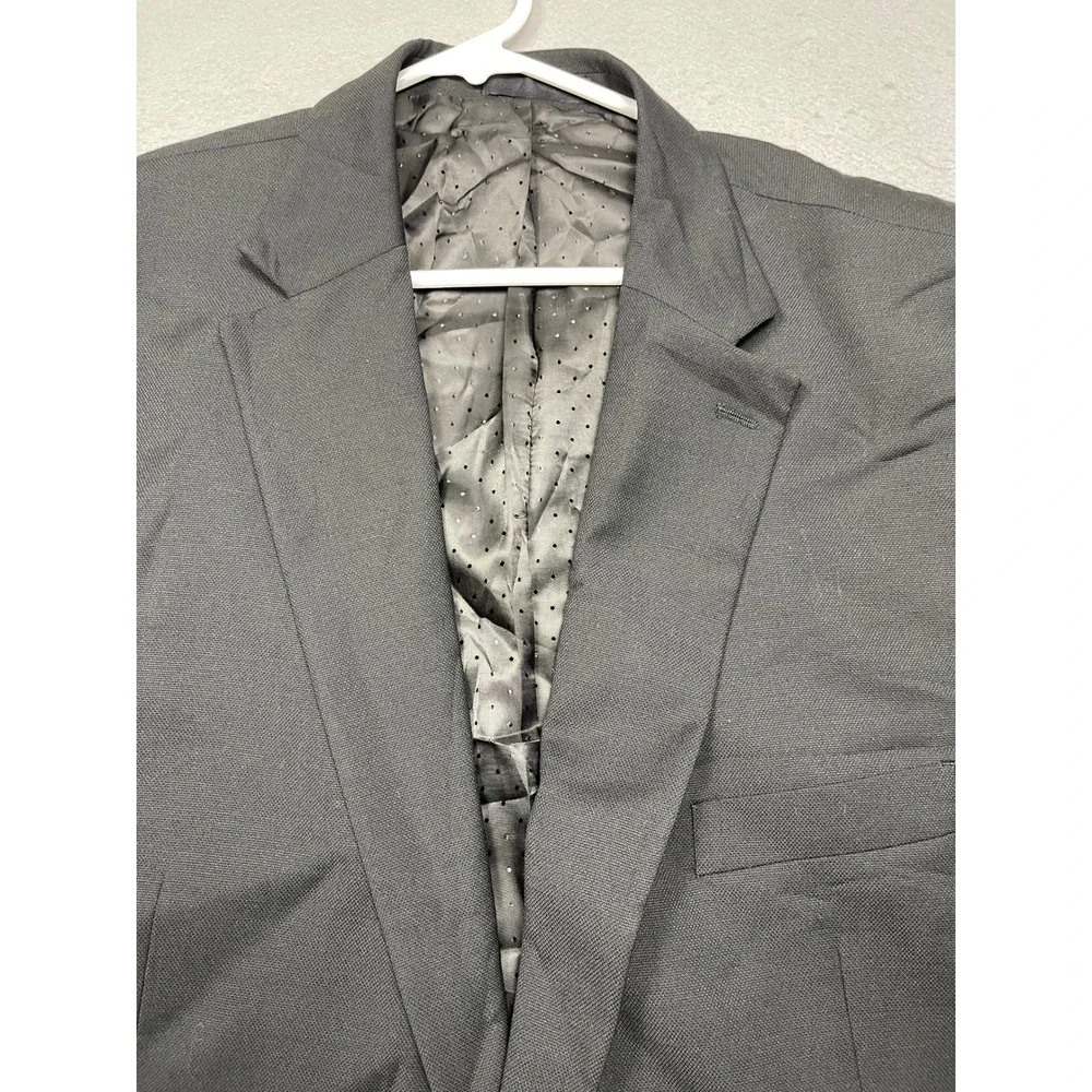 Michael Strahan Blazer Wool Blend Charcoal Black 50R Mens